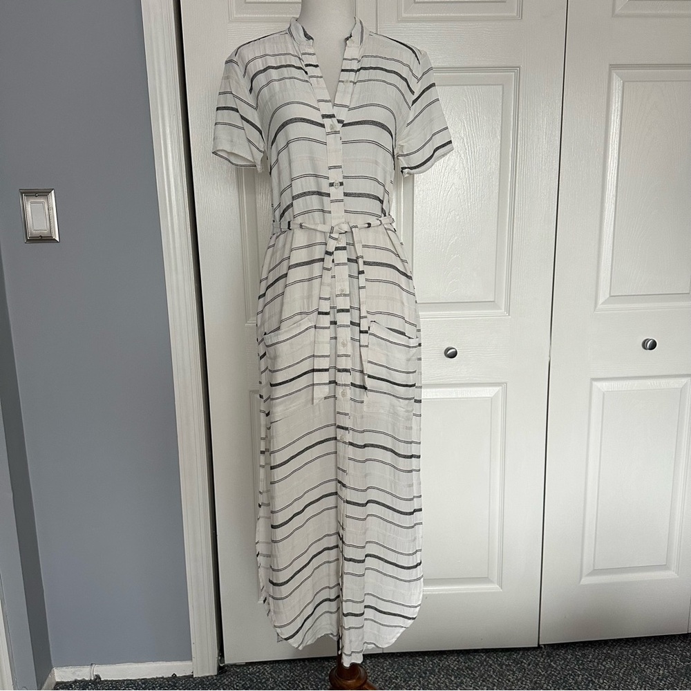 Reformation ghana White and black Striped midi Dress - Picture 2 of 7